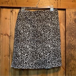 Ann Taylor Loft Animal Print Skirt Fully Lined EUC Size 8